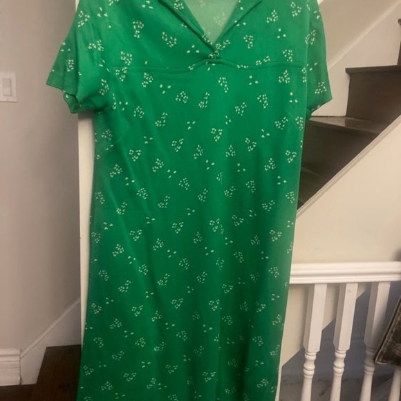 Vintage Emerald Floral Maxi Dress - Picture 6 of 6